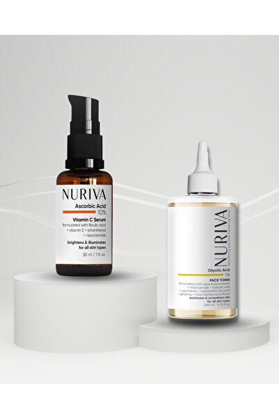NURIVA Işıltılı Cilt İkilisi (C Vitamini Serum + Canlandırıcı ve Gözenek Sıkı...