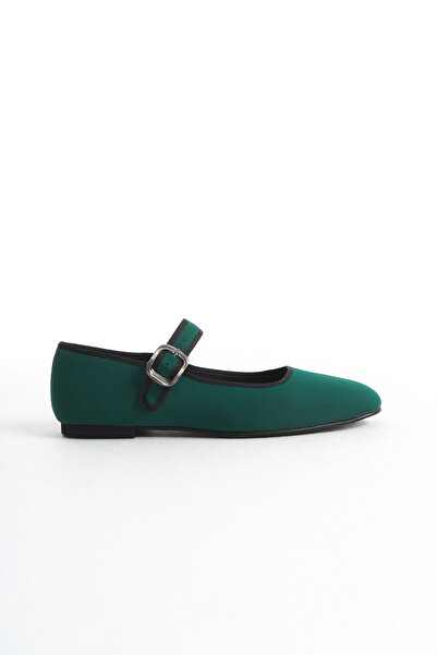 MARSEDO Laura Green Oval Toe Casual Women's Ballerinas - Banded