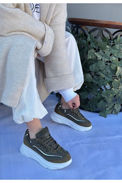 Zerenyus Adidași KEA din piele intoarsa verde cu detaliu argintiu