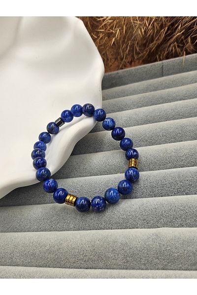 AURA Men's Bracelet - Natural Stone, Lapis Lazuli Stone