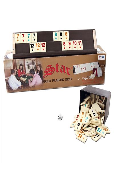 minik shop Gold Plastic Okey Set 43 cm