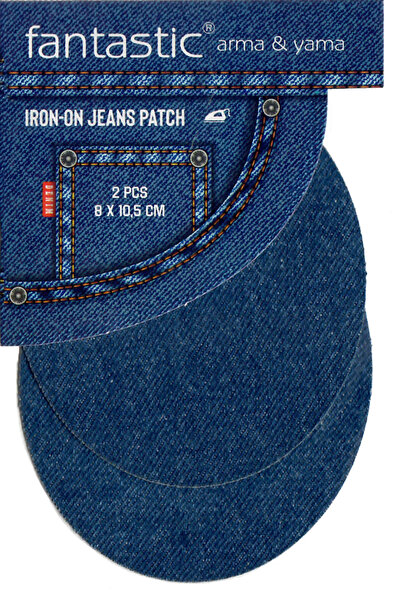 ATMACA TUHAFİYE Pachet de 2 - Plasture de armătură pentru blugi albastru închis, pentru genunchi și cot