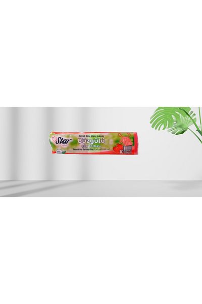Cyberderm Drawstring Strawberry Scented Garbage Bag Large Size Home and Outdoor Spaces 65X70 cm 1 Piece