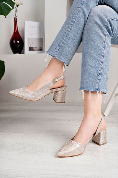 LZ SHOES Gold Colorful Stiletto - Comfort Vegan Leather, Casual and Special Occasion Accessories High Heels