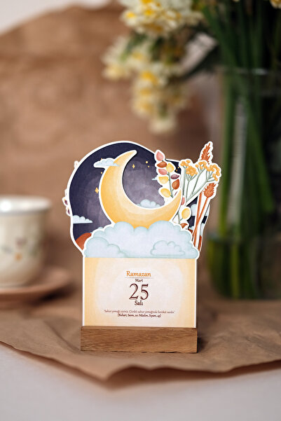 tifopix Ramazan Takvimi  - Ramazan Ayına Özel Tasarım- Ramazan Ayı Hadis-i Şerifli - Ahşap Ayaklı Takvim