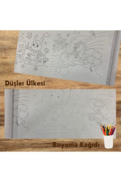 Düşler Ülkesi Temalı Aktivite Boyama Kağıdı 2.5 Metre Rulo-Çocuk Eğitici Boyama