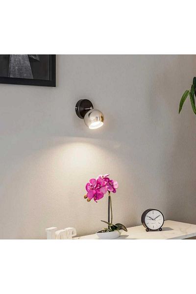 demet habek mylights Mylights Chrome Spotlight Single Kure Gun with Heat Bulb Movable Wall Sconce Night Light Reading