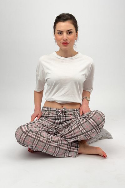 Betimoda Women's Pajamas, Black Gray Square with Six Ribbons