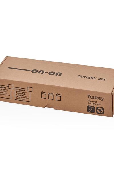 on-on Mokka Modern Görünümlü 30 Parça Çatal Kaşık Bıçak Seti Paslanmaz Çelik