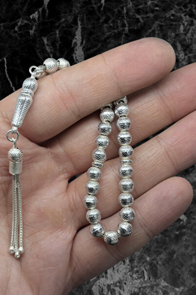 oya silver مسبحة فضية بنمط نقطة الإشارة