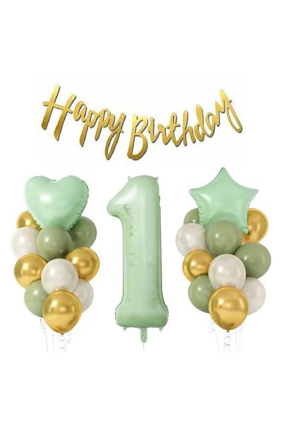 DÜVENCİ TİCARET Smoke Green Age Balloon Set