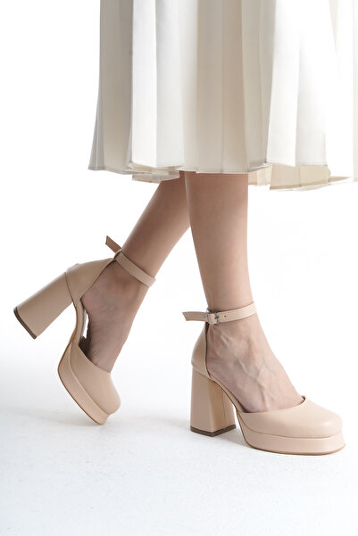 Moda Değirmeni Skin Skin Women's Closed-Front Platform Heeled Shoes Bg1115-119-0003