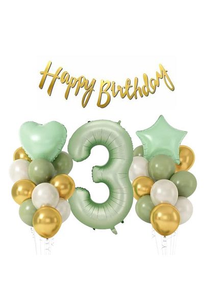 DÜVENCİ TİCARET Smoke Green Age Balloon Set