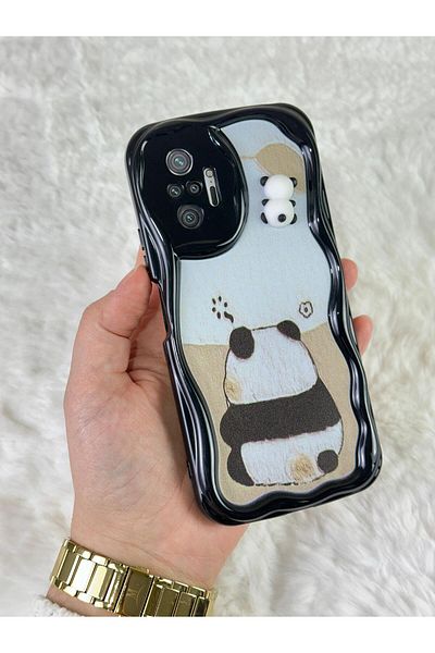 Vip Case Redmi Note 10 Pro 4G - حافظة باندا بتصميم لامع لطيف ثلاثي الأبعاد مع نمط الدب الباندا اللطيف