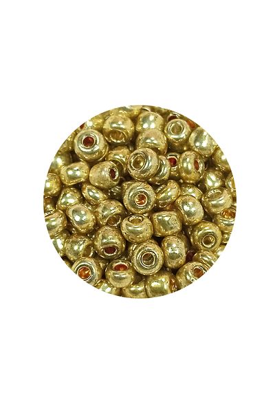 Royaleks 4 mm Cast Glass Sand Beads - 60 Grams Big Size Gold Bnc129