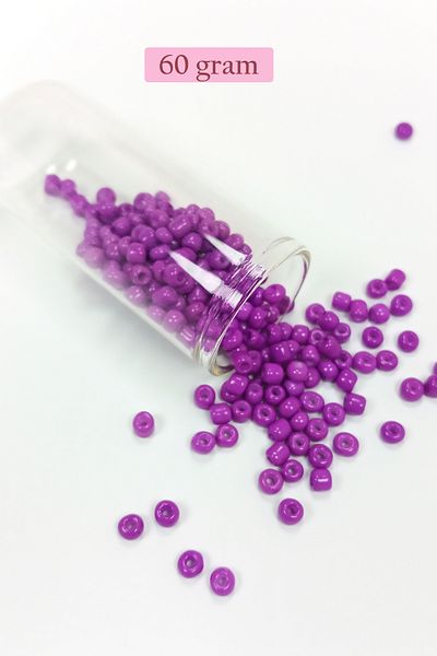 Royaleks Cast Glass Sand Beads Large Size (6/0) 4 mm - 60 Grams - Dark Purple - Bnc123