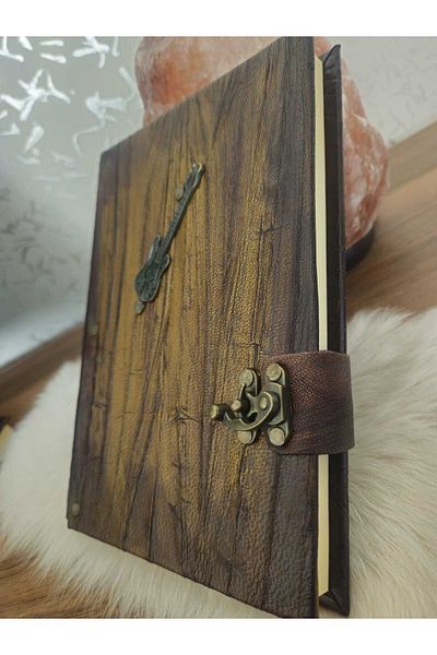 Legend Genuine Leather Italian Printed Special Pattern Violin Handmade Notebook