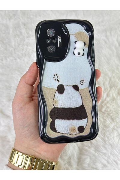 Vip Case Redmi Note 10 Pro 4G - حافظة باندا بتصميم لامع لطيف ثلاثي الأبعاد مع نمط الدب الباندا اللطيف