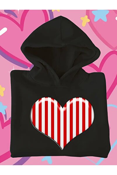 LAND MODA Оверсайз-худі з капюшоном і принтом у вигляді червоного серця