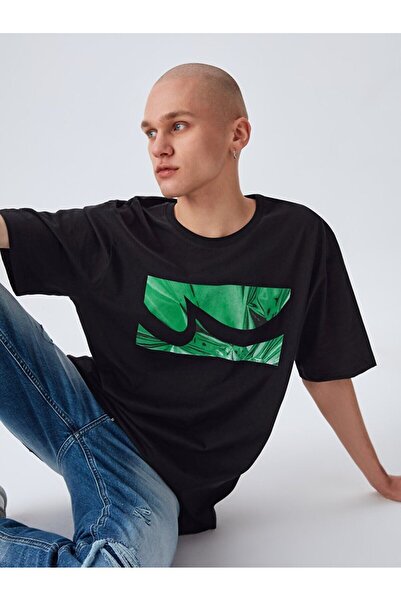 Ltb Logolu Bisiklet Yaka Siyah T-shırt