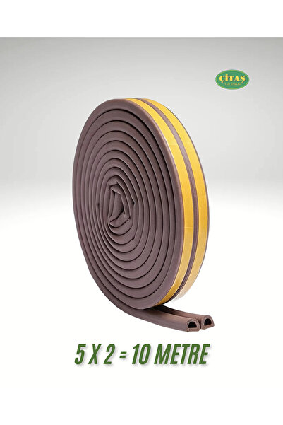 ÇİTAŞ KAHVERENGİ YAPIŞKANLI KAPI-PENCERE FİTİLİ RÜZGAR ÖNLEYİCİ (5X2=10)