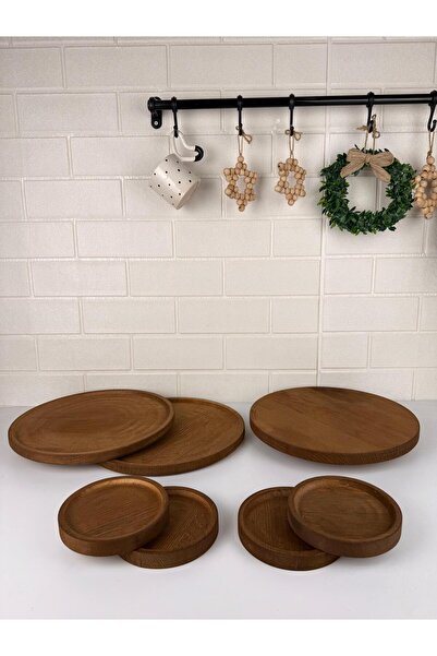 Mirilliahome 7-Piece Wooden Presentation Plate and Cheese Plate Set - Stylish Design