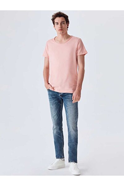 Ltb Round Wide Collar Pink T-shirt