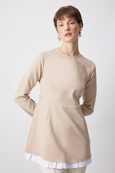 Touché Privé Crepe Tunic with Satin Garnish