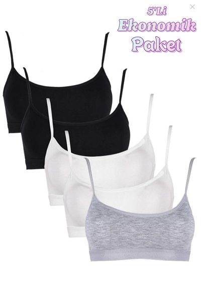 Şenay Sardis Women's Colorful 5-Piece Sling Padded Half Undershirt Bustier