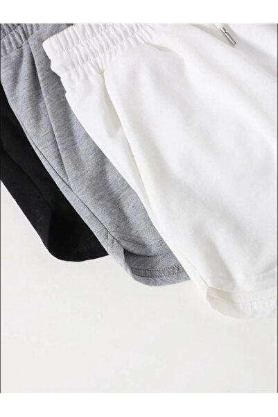 Advantage Γυναικείο σορτς 3 τεμαχίων με 2 νήματα χτενισμένο βαμβακερό γυναικείο μαύρο λευκό μαύρο