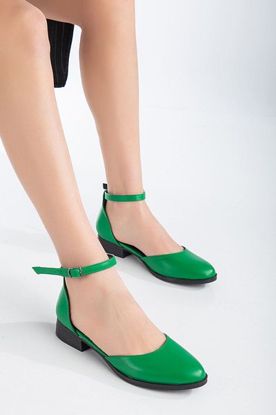 MaskButik Pantofi Tilda cu toc mic verde