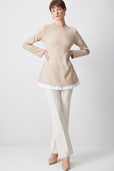 Touché Privé Crepe Tunic with Satin Garnish