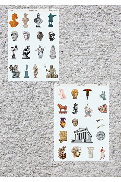 MirayDesign Set de 2 autocolante tematice de artă de 12*17 cm