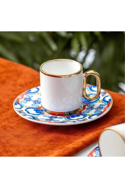 DGCHOME Las Heras 6 Kişilik Kahve Fincanı Takımı - 90 ml Beyaz