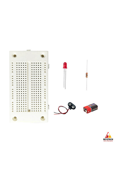 Fapatech Breadbord Basit Led Devresi Temel Elektronik Devre Eğitim Seti / E-P...