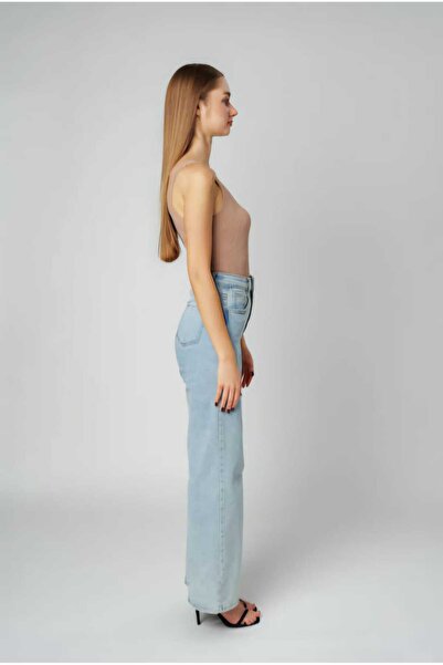 geenz manifacture 90-ті сині джинси-палаццо з еластичним поясом - супервисока талія, широкі штанини