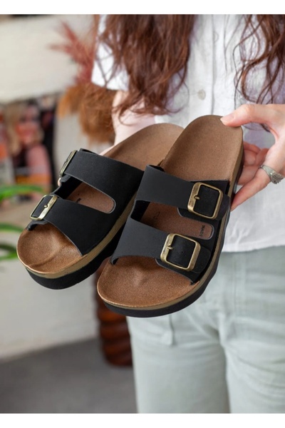 Ayder Papuci cu cataramă dublă, anatomici, zilnic, eleganti, robusti, cu talpă moale, papuci de lux