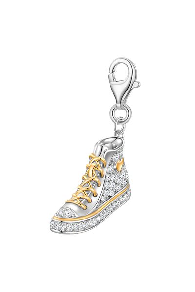 Glanzstücke München Silbercharm Charm Sterling Silber bicolor Zirkonia weiß