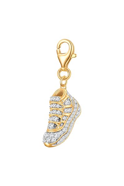 Glanzstücke München Silbercharm Charm Sterling Silber gelbgold Zirkonia weiß