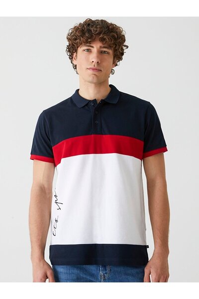 Ltb Color Block Polo Neck T-shirt