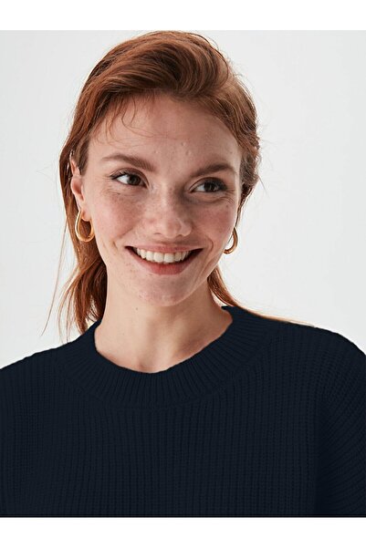 Ltb Pulover negru cu gât rotund