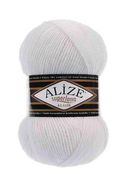 Alize 5 τεμάχια Superlana String White Hand Knitted - Classic 55