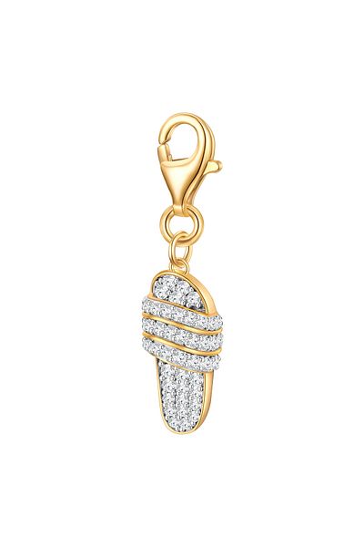 Glanzstücke München Silbercharm Charm Sterling Silber gelbgold Zirkonia weiß