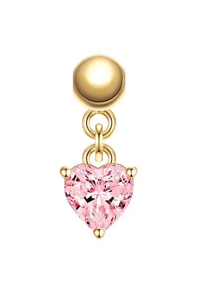 Glanzstücke München Silbercharm Charm Sterling Silber gelbgold Zirkonia pink