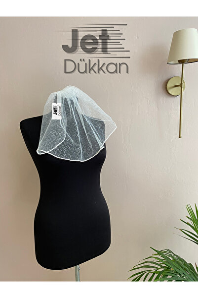 JetDukkan Voal scurt și strălucitor cu sclipici intens - pentru rochie de mir...