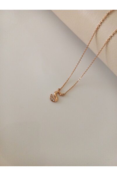 Tişt Accessory Xuping Women's Gold Color Zircon Stone S Letter Necklace