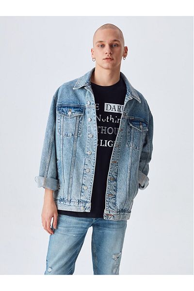 Ltb Text Printed Navy Blue T-shirt