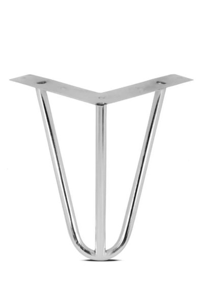 Grande Home Side Metal Ahşap Ve Kütük Sehpa Ayağı 15 Cm Krom