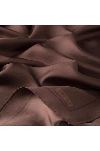 ipekevi Twill Silk Scarf - Πλαίσιο - Bitter Brown