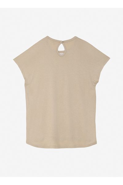 ONLY O Neck Printed Beige Women's T-Shirt Onlflora Res S/S Art Foil Top Box J
